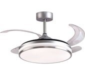 Ventilador de techo kepler bel air 72w aspas retráctiles mando a distancia plata ø108 cm