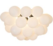 Plafón inteligente negro con cristal opalino 6 luces incl. 6 wifi g9 - uvas