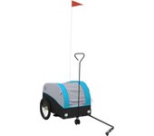 Remolque para bicicleta hierro negro y azul 30 kg cfw42436