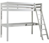Cama alta 90x200 con somier y escritorio vipack pino - blanco