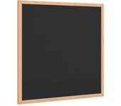 Pizarra con marco de madera maciza de pino negra 40x40 cm