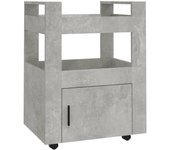 Carrito de cocina madera contrachapada gris hormigón 60x45x80cm