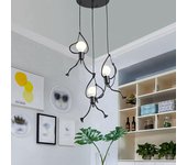 Lámpara colgante con tres hombrecitos en un disco, lámpara decorativa personalizada para restaurantes, cafeterías y tiendas, luz tricolor.