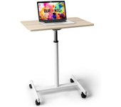 Duronic wps67 mesa atril con ruedas para proyector y portátil|hasta 30kg|altura regulable| superficie de 70x48cm|ranura para objetos y bebidas