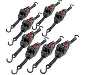 Correas de amarre automáticas set 8x carga de tracción 100dan lgf 0,2 lgl 1,8 m pes asegurar carga