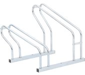 Portabicicletas de suelo independiente para 2 bicicletas de acero galvanizado