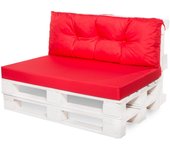 Cojín para palets 120x60x40cm, cojín de jardín rojo, conjunto de cojines para jardín, cojín de jardín plano, cojín de jardín para banco