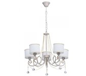 Elegance vitalina blanco + oro color metal color blanco tela lámparashade cristal transparente 5*40w e14 2700