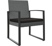 2 piezas sillas de comedor de jardín | silla de exterior | sillon jardín pp aspecto ratán gris oscuro cfw599294