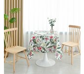 Mantel anti-nódoa con estampado de flores elegantes cuadrado 140*180cm