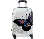Maleta de cabina de mano viaje avión rígida 4 ruedas 360º medidas 55x35x20cm mariposa