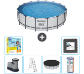 Paquete de piscina - bestway - alrededor - 488x488x122 cm + accesorios cb35
