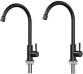 2pcs cecipa max grifo de cocina negro - grifo de fregadero de cocina de agua fría - acero inoxidable 304