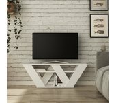 Mueble de televisión amazzonite, aparador de salón, mueble bajo para tv, base de pared equipada, 110x30h40 cm, blanco