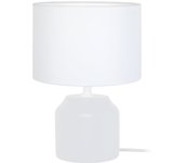 Lámpara de noche tosel mary a tela cilindro blanco, blanca d16 x h24 cm