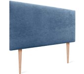 Dhome cabecero de tela aqualine liso y con patas cabeceros cabezal tapizado cama lujo (tela azul, 105cm (camas 80/90/105))