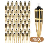 48 piezas antorcha de jardín antorcha de aceite de bambú antorcha de bambú natural altura 90cm