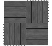 Vidaxl baldosas porche relieve profundo wpc 30x30 cm 1 m² negro 11 uds