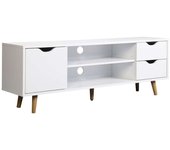 Mueble para televisión md-fiano 2 cajones 1puerta acabado blanco, 140cm(ancho) 41cm(altur
