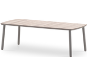 Mesa comedor jardín taupé y hpl imitación madera 225x100 - matilda