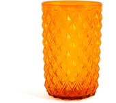 Set h&h nuevo murano 6 vasos, vidrio, naranja, cl46