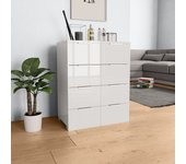 Aparador | aparador de comedor | armario de cocina de madera de ingeniería blanco brillante 60x35x80 cm cfw17217