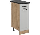 Vicco mueble bajo de cocina r-line, blanco casa de campo, 30 cm , et antracita