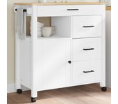 Carro de cocina monza 84x40x90 cm madera maciza de pino