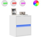 Mueble de tv de pared con iluminación led blanca 41x31x45 cm