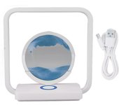 Lámpara de escritorio con arte de arena en movimiento, usb, atenuación continua, pintura de arte de arena 3d para el hogar y la oficina (azul)