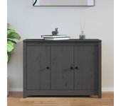 Aparador | aparador de comedor | armario de cocina de madera maciza de pino gris 100x35x74 cm cfw35519