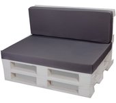 Conjunto de cojines para palets 120x80 asiento y respaldo 120x50cm/ cojines planos/ para interior y exterior antracita/ cojines de jardin