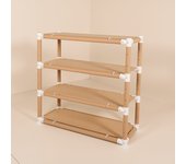 Estantería decorativa de almacenaje ecorack de cartón estructural en kit de l100xp40xh97cm con 4 estantes regulables y carga max de 50kg por estante.
