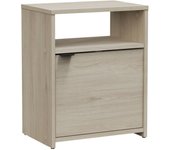 Mesita de noche nano de dormitorio con 1 puerta y estante estilo moderno en color roble kronberg 41x51x28 cm
