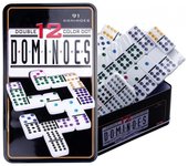 Dominó doble 12 puntos de colores juego 91 fichas caja de metal incluida dominoes