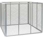 Compostador 100x100x80cm para 800l de compost, jaula metálica para compostaje abierto en el jardín