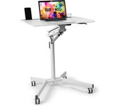 Duronic wps57 mesa atril con ruedas para proyector y portátil|hasta 10kg|altura regulable|mesa transportable con superficie de 70x52cm
