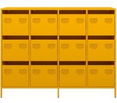 Aparador | aparador de comedor | armario de cocina acero laminado en frío amarillo mostaza 135x39x103,5cm cfw65322