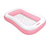 Piscina hinchable para niños rosa c/suelo acolchado 166x100x25 cm intex
