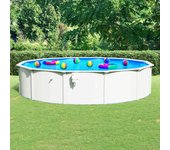 Piscina redonda con paredes de acero 550x120 cm blanco