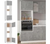 Armario de microondas contrachapada gris hormigón 60x57x207 cm