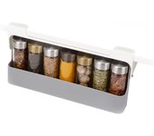 Estante para gabinete, estante de almacenamiento debajo de la cocina, estante para especias de despensa, gris