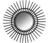 Espejo vintage de ratán negro