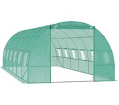 Invernadero de jardín outsunny acero, pe verde 800x300x200 cm 845-019