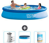 Paquete de piscina - intex - alrededor - 366x366x76 cm + accesorios cb75