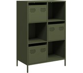 Aparador | aparador de comedor | armario de cocina de acero verde oliva 68x39x103 | 5 cm cfw44401
