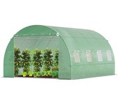 Tunel invernadero de jardín para cultivo de plantas, 12m², verde