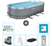 Paquete de piscina - bestway - oval - 549x274x122 cm + accesorios cb30