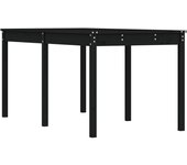 Mesa de jardín madera maciza pino negro 159,5x82,5x76 cm