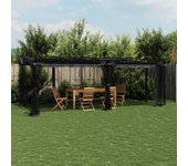 Vidaxl cenador con paredes de malla acero gris antracita 6x3 m